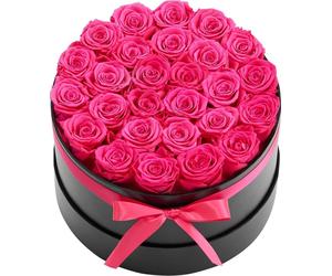 Forever Flowers, 27 roses préservées dans une boîte, bouquet immortel, cadeau d'anniversaire à livrer, femmes d'exception, épouse, mères, anniversaire, Saint-Valentin, Noël, rose rouge
