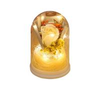 Forever Flowers - Bouquet de roses éternelles sous dôme de verre, fleurs légères, décoration artificielle | Fleurs décoratives pour maman, femme, grand-mère, épouse, fille, petite amie, Saint-Valentin