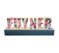 Forever Rose Flowers Light avec lampe de lettre personnalisée personnalisée, veilleuse de fleur Rose éternelle pour anniversaire Thanksgiving Noël