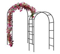 Forever Speed 2PCS Arche de Jardin pour Rosiers Treillis en Acier revêtu par pulvérisation Décoration de Jardin et décoration Résistant aux intempéries 240 x 140 x 38 cm - Noir