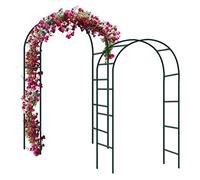 Forever Speed 2PCS Arche de Jardin pour Rosiers Treillis en Acier revêtu par pulvérisation Décoration de Jardin et décoration Résistant aux intempéries 240 x 140 x 38 cm - Vert