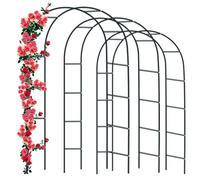 Forever Speed 3PCS Arche de Rose en métal - Grille de Rose en Acier revêtu par Poudre - Décoration de Jardin et décoration - Résistant aux intempéries - 240 x 140 x 38 cm - Noir