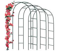 Forever Speed 3PCS Arche de Rose en métal - Grille de Rose en Acier revêtu par Poudre - Décoration de Jardin et décoration - Résistant aux intempéries - 240 x 140 x 38 cm - Vert