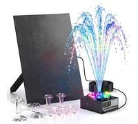 Forever Speed 8W LED Fontaine Solaire pour L'extérieur avec Batterie 1800mAh, Fontaine Solaire pour L'extérieur pour Bain d'oiseaux Balcon, Jardin, Pompe à Eau Solaire pour Fontaine