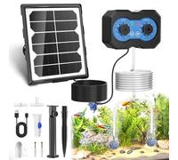 Forever Speed Aérateur de Bassin Solaire avec Batterie 2200mAh, 146 Modes Réglables Pompe à oxygène Solaire pour Petit Etang, Aquarium, Bulleur Bassin Exterieur Solaire Double Charge USB