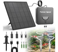Forever Speed Aérateur Solaire de Bassin Rechargeable Batterie, Silencieux Pompe à Oxygène Double Charge Solaire + USB, Aérateur de Bassin pour Petits Bassins et Aquariums