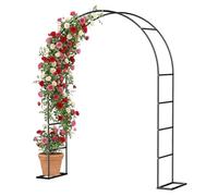 Forever Speed Arche de Rose en Métal avec Base Amovible, Arche de Jardin 230 x 180 x 38 cm Arche Rosier pour Décoration de Jardin et Mariage - Noir (1PCS)