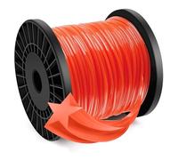Forever Speed Fil pour débroussailleuses Tenseur de corde pour fil d'herbe 5 tranches de fil Diamètre 2,4 mm x 100 mètres - Orange Rouge
