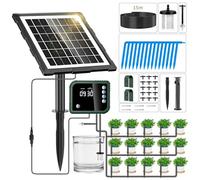 Forever Speed Kit Arrosage Automatique Solaire avec Contrôleur, 350 Modes Système D'irrigation Goutte à Goutte avec 15M Tuyau Arrosage Automatique pour Jardin, Balcon, Plantes