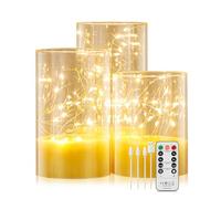 Forever Speed Lot de 3 Bougies LED Rechargeable 1000mAH Lumière Féerique avec Télécommande Bougie à Led Décorative Bougies Sans Flamme pour Fête Décoration de la Maison, Mariages - Blanc