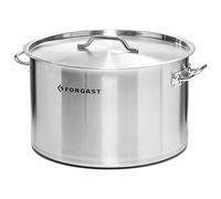 FORGAST Marmite Induction 23L avec Couvercle, Faitout Inox Ø 35 cm | Qualité Pro Tous Feux, Fond Sandwich 5mm, Idéal Grande Cuisine et Plats Mijotés, Lave-Vaisselle