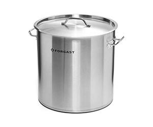 FORGAST Marmite Induction 9L avec Couvercle Faitout Inox Professionnel | Casserole Haute 25x18 cm Tous Feux Triple Fond Épais Ustensile Cuisine Lavable Lave-Vaisselle