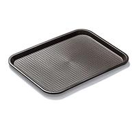 Forgast Plateau de Service 40x30cm Marron Plastique Robuste | Idéal pour Restauration Rapide et Cantine, Bords Arrondis, Plateau Repas Facile à Nettoyer, Lavable au Lave-Vaisselle