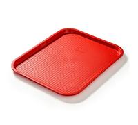 Forgast Plateau de Service 45x35cm Rouge Plastique Robuste | Idéal pour Restauration Rapide et Cantine, Bords Arrondis, Plateau Repas Facile à Nettoyer, Lavable au Lave-Vaisselle
