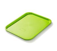 Forgast Plateau de Service 45x35cm Vert Plastique Robuste | Idéal pour Restauration Rapide et Cantine, Bords Arrondis, Plateau Repas Facile à Nettoyer, Lavable au Lave-Vaisselle