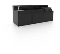 Forge Adour - Cuisine Extérieure Cuisine Complète - 3 Modules En Acier Noir (L. 270 Cm)