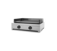 Forge Adour - Plancha Gaz 60 cm Inox, Plaque cuisson Fonte Émaillée Éco-Conçue, 2 Brûleurs 5300W, Plancha Gaz Intérieure et Extérieure, 4 à 10 Convives, Garantie 15 Ans