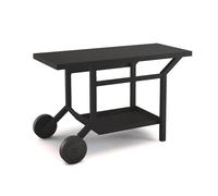 Forge Adour - Table Roulante Plancha Acier Noir, 2 Grandes Roues, Plan de Travail 50 kg, Compatible Toutes Planchas 45, 60 et 75 cm, Garantie 2 Ans
