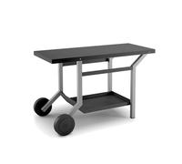 Forge Adour - Table Roulante Plancha Acier Noir et Gris, Crédence Intégrée, Cache Bouteille Gaz, Compatible Planchas 45, 60 et 75 cm, Garantie 2 Ans