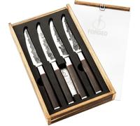 Set de 4 couteaux a steak - FORGED - SEBRA - Acier japonais 440C - Manche en bois Dalbergia