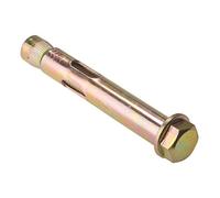 ForgeFix Ancrages à manchon - Boulons hexagonaux | M10 x 97 mm | Zinc jaune passivé | Sac 10