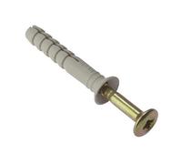 ForgeFix Fixations pour marteau | M8 x 120 mm | Bouchon en nylon, vis passivée jaune zinc | Sac de 10