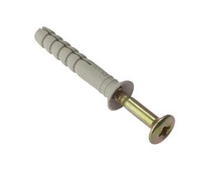 ForgeFix Fixations pour marteau | M8 x 120 mm | Bouchon en nylon, vis passivée jaune zinc | Sac de 10