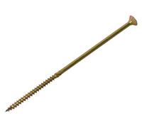 Forgefix Vis à bois Spectre compatible PZ CSK ZYP 8,0 x 180 mm Boîte 50, finition passivée jaune zinc pour une excellente résistance à la corrosion