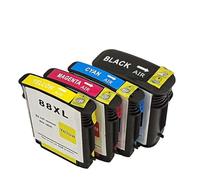 Forgekael Cartouche d'encre Compatible avec Officejet Pro K550 K550dtn K550dtwn K5400dn K8600 L7480 L7580 L7590 88XL 88(4PCS (C M Y BK))