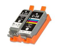 Forgekael Lot de 2 Cartouches d'encre Couleur compatibles avec Les Fournitures d'imprimante IP100 IP110 IP100B TR150 260 320 pour numéro de pièce PGI-35 PGI35 CLI-36 CLI36(1Set)