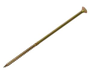 Forgfix Spectre Vis à bois compatible PZ CSK ZYP 8,0 x 250 mm Boîte 50, finition passivée jaune zinc pour une excellente résistance à la corrosion