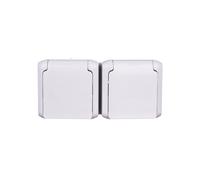 FORIX Double prise avec/u 16A IP44 avec caches gris 782397