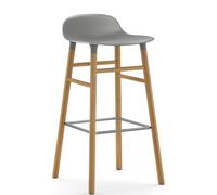 Normann Copenhagen Chaise de bar Form pieds en chêne 75 cm blanc