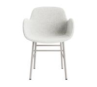 Form Chaise de Salle à Manger avec Accoudoirs Rembourrés Groupe 5 Gris clair/Acier