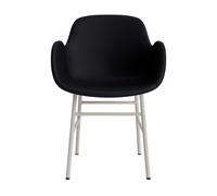 Form Chaise de Salle à Manger avec Accoudoirs Rembourrés Groupe 7 Gris/ Acier