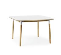 Form Table de Salle à Manger 120 x 120 cm Blanc/Chêne