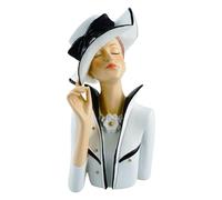 formano Buste décoratif moderne pour femme - En polyrésine peinte à la main - 28 cm - Accessoire d'intérieur élégant - Blanc et noir - Décoration élégante de table et d'étagère