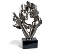 formano Couple d'amoureux décoratif sur socle métallique 38 cm Sculpture Statue de couple