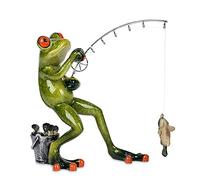 Formano - Grenouille Mignonne ~ Pêcheur Debout ~ Figurine Décoration Ornement Figurine