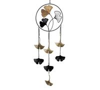 formano Guirlande décorative Ginko - 60 cm - En métal - Décoration de fenêtre mobile - Motif feuille de ginkgo noir et doré - Idée cadeau - Décoration à suspendre - Accessoire d'intérieur