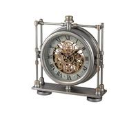 formano Horloge sur pied antique avec engrenages dorés visiblement mobiles de 34 cm en métal - Horloge argentée - Fonctionne avec piles - Horloge décorative - Style industriel vintage moderne