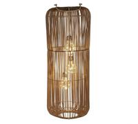 formano Lanterne solaire de jardin, aspect rotin, 3 ampoules LED, 60 cm, lampe solaire avec capteur crépusculaire, IP44 résistante aux intempéries, lampe solaire décorative pour balcon, terrasse