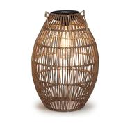 formano Lanterne solaire d'extérieur et balcon - Lanterne décorative en métal avec aspect tressé naturel - Lumière solaire LED chaude - IP44 - Lanterne de jardin - Décoration d'extérieur - Diamètre