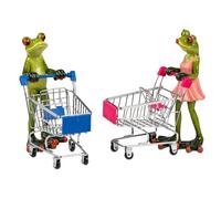 formano Recherche avec chariot - Décoration amusante pour les fans de shopping - Idée cadeau pour hommes et femmes - Figurine décorative peinte à la main (ensemble homme et femme)