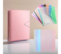 Format A4 Classeur robuste et coloré en PP, grande capacité, convient pour l'école, la maison, le bureau, le travail, les voyages - Design portable 1 pièce noire,1 pièce bleue,1 pièce verte,1 pièce bl