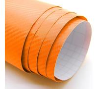 Format De Sticker Autocollant Aspect Carbone Avec Relief Orange Format A4