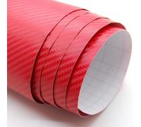 Format De Sticker Autocollant Aspect Carbone Avec Relief Rouge Format A4