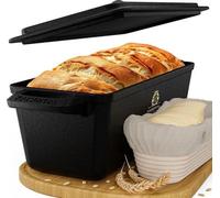 Forme de boîte à pain en fonte avec couvercle et panier de fermentation - Idéal pour les boîtes à pain et les accessoires Bak