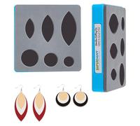 Forme en cuir pour poinçonner des motifs ronds, e pour créer des boucles d'oreilles, avec un coffret de protection en plastique