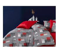 Forme Housse de Couette 220 x 240 cm + 2 Taies d'Oreiller 60 x 60 cm - Microsatin 100% Polyester avec Impression 3D - Gris - Ensemble de Linge de Lit King Size
